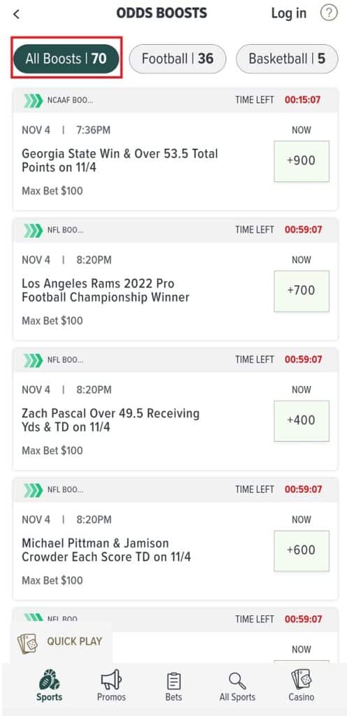 Caesars Odds Boosts Caesars Odds Boosts